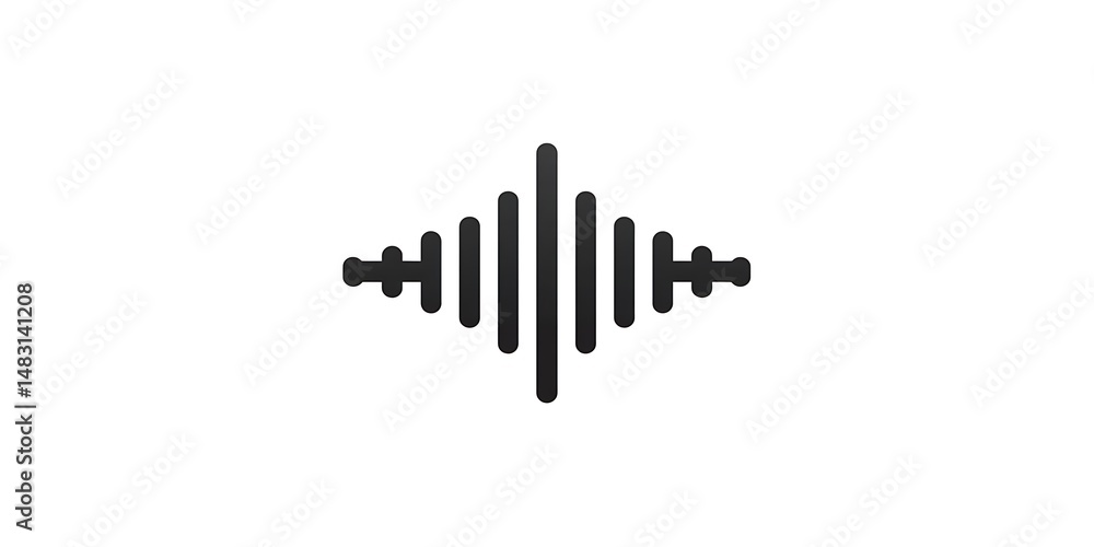 Abstract sound wave icon, representing audio, music, podcast, voice, frequency, and rhythm. Abstract sound wave icon, representing audio, music, podcast, voice, frequency, and rhythm.