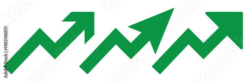 Graph going Up and Down sign with green and red arrows vector. Flat design vector illustration concept of sales bar chart symbol icon with arrow moving down and sales bar chart with arrow moving up