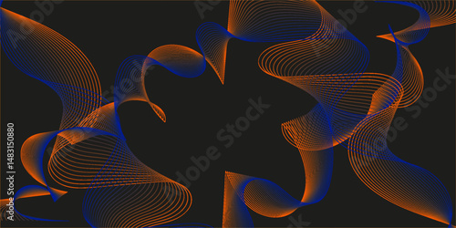 Vector abstract wavy blue and purple light lines artificial intelligence and deep learning concept of neural network. Wave equalizer, sonic, music.