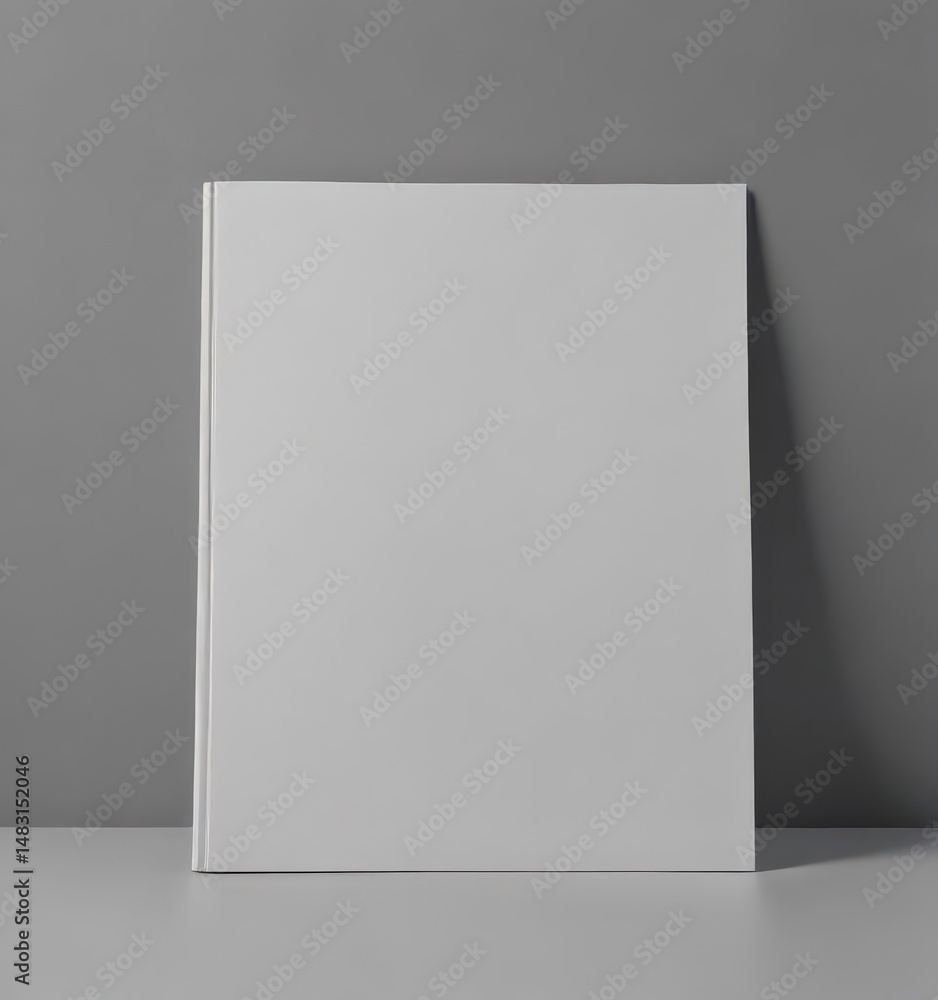 Blank magazine cover mockup, grey background, ready for design , template, branding Blank magazine cover mockup, grey background, ready for design , template, branding