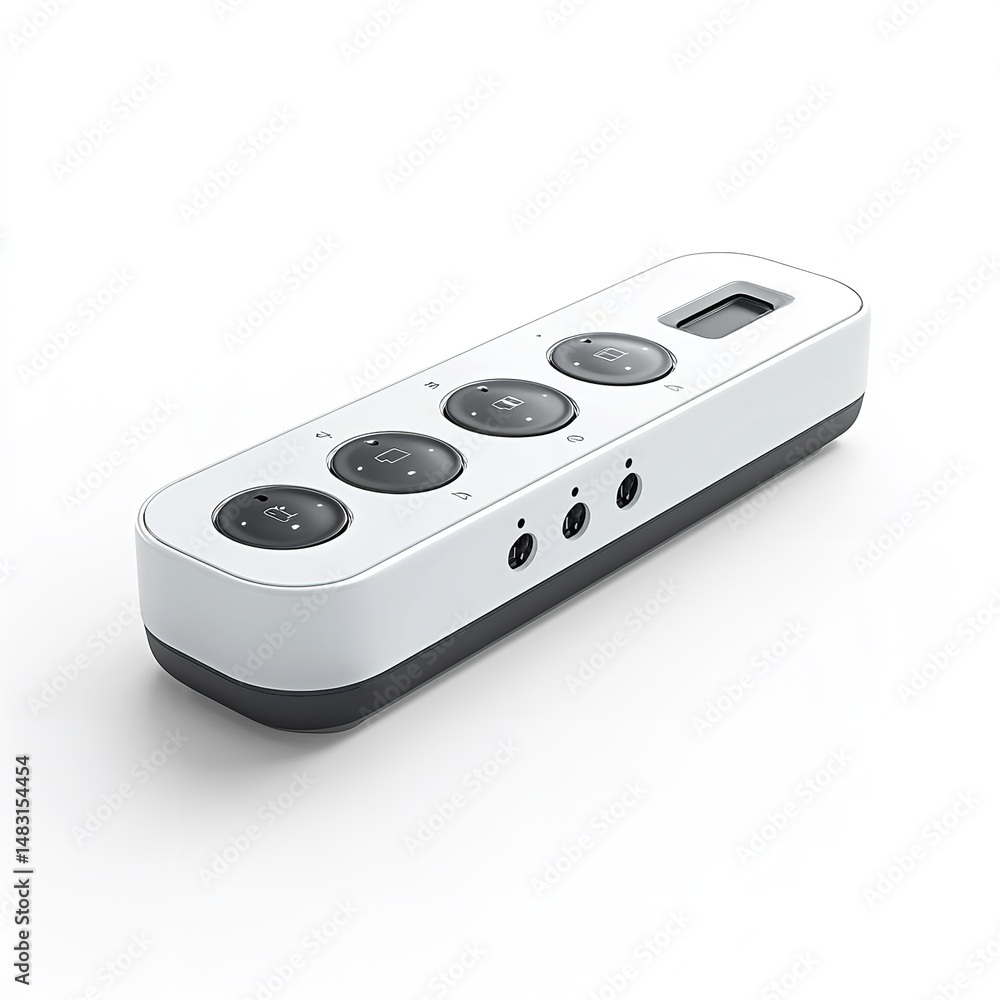 Fototapeta premium Modern white remote control device for smart home automation system and electronic equipment control panel design