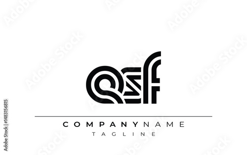 ESF Creative Unique Modern Letter Logo Design. Stylized logo featuring a unique letter design, presenting abstract minimalist aesthetics and modern appeal.