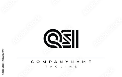 ESI Creative Unique Modern Letter Logo Design. Stylized logo featuring a unique letter design, presenting abstract minimalist aesthetics and modern appeal.