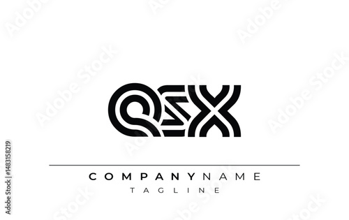 Wallpaper Mural ESX Creative Unique Modern Letter Logo Design. Stylized logo featuring a unique letter design, presenting abstract minimalist aesthetics and modern appeal. Torontodigital.ca