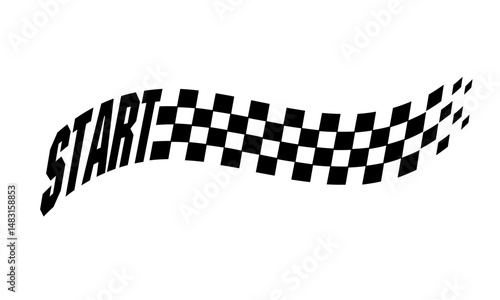 Racing flag vector icon on white background. Checkered flag. start and finish crossed flag. Racing flag.	