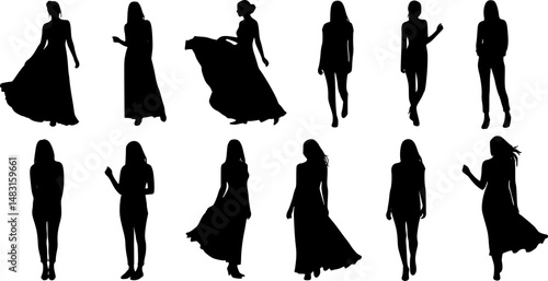 Vector silhouette of a woman.
