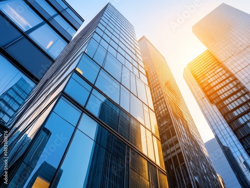 Wallpaper Mural Modern skyscrapers reflecting light in urban landscape city photography Torontodigital.ca