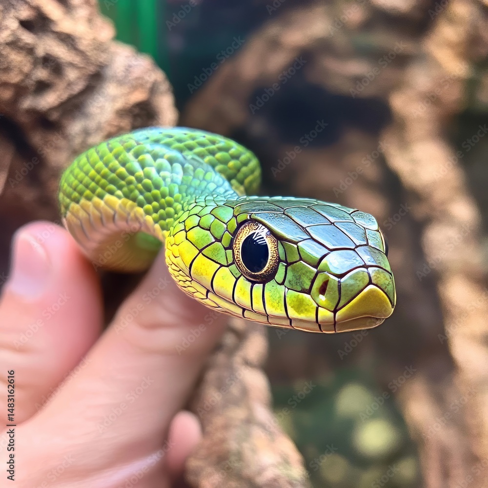 Fototapeta premium Boomslang Snake (Dispholidus typus) from South Africa, Beautiful Boomslang Snake