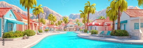 vacation resort - tropical upscale hotel 