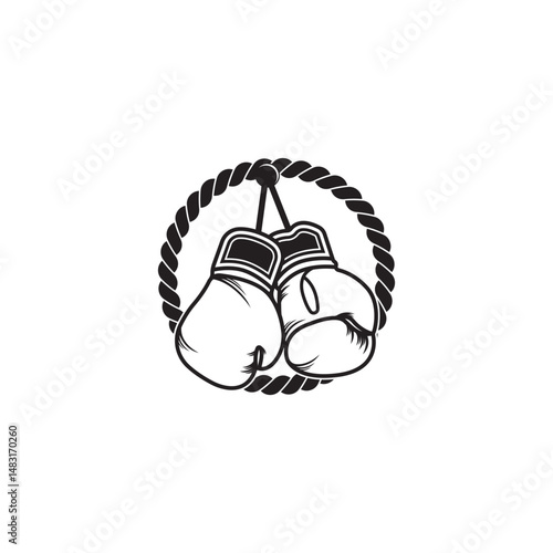 Boxing gloves logo vector icon illustration design