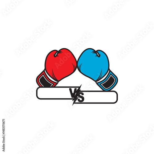 Boxing gloves logo vector icon illustration design