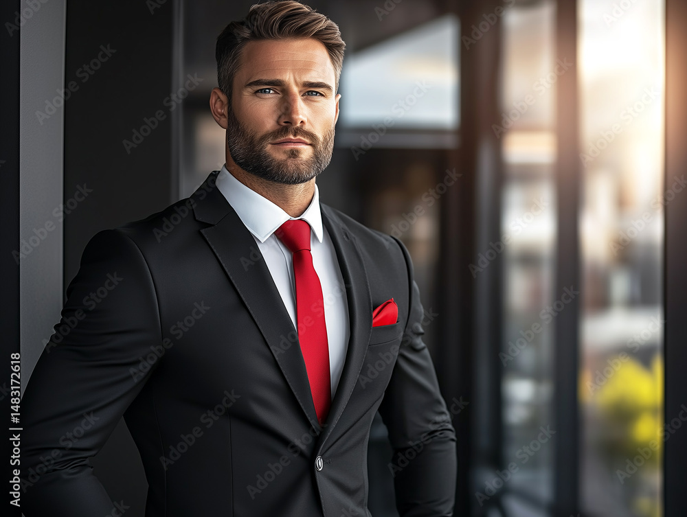 Confident businessman holding documents in an office meeting environment Confident businessman holding documents in an office meeting environment
