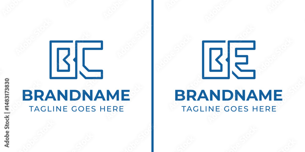 Letters BC BE Monogram Logo Set, suitable for any business Letters BC BE Monogram Logo Set, suitable for any business