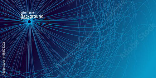 Abstract Wireframe Mesh Background. Perfect for science, futuristic and energy technology concepts.
