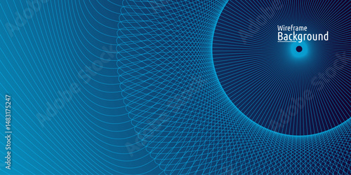 Abstract Wireframe Mesh Background. Perfect for science, futuristic and energy technology concepts.