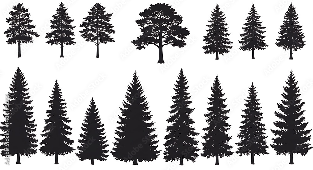 Fototapeta premium Forest Silhouettes AI Generated