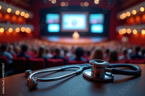 Doctors stethoscope at a medical conference