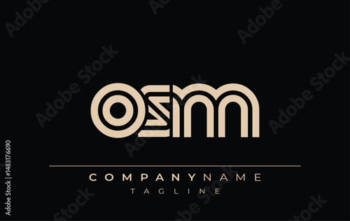 OSM Creative Unique Modern Letter Logo Design. Stylized logo featuring a unique letter design, presenting abstract minimalist aesthetics and modern appeal.