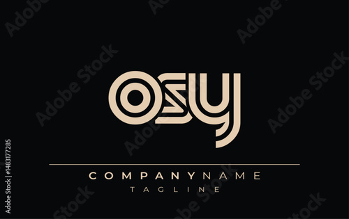 OSY Creative Unique Modern Letter Logo Design. Stylized logo featuring a unique letter design, presenting abstract minimalist aesthetics and modern appeal.