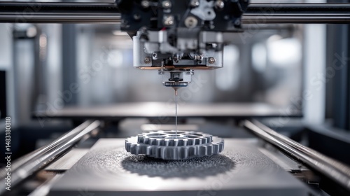 Obraz na płótnie 3D printer in action creating a gear