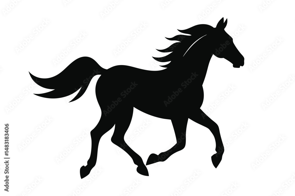 Obraz premium Racehorse Silhouette Vector bundle illustration, Racehorse Silhouette 