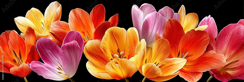 Fototapeta premium glowing beautiful tulips