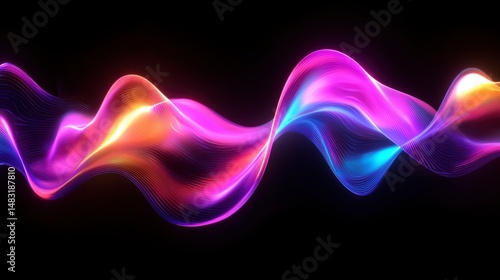 Abstract vibrant wavy lines