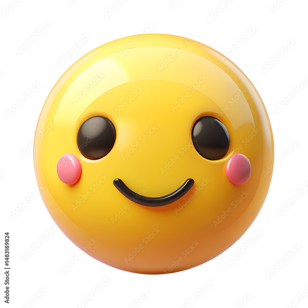 Fototapeta premium Cute Emoticon on Transparent Background