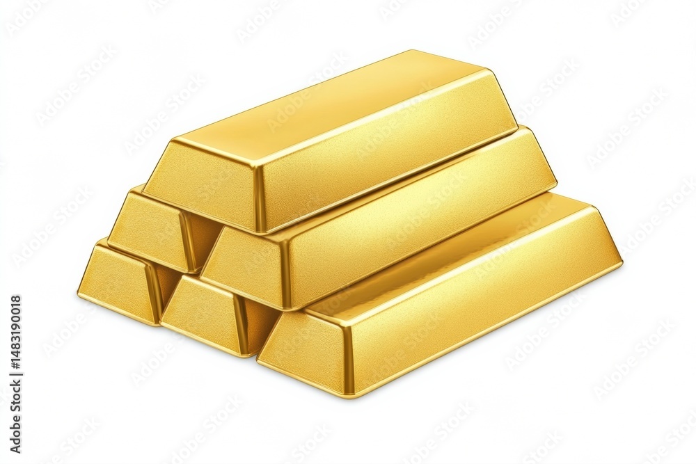 Gold bars and coins stacked in a secure display of wealth Generative AI Gold bars and coins stacked in a secure display of wealth Generative AI