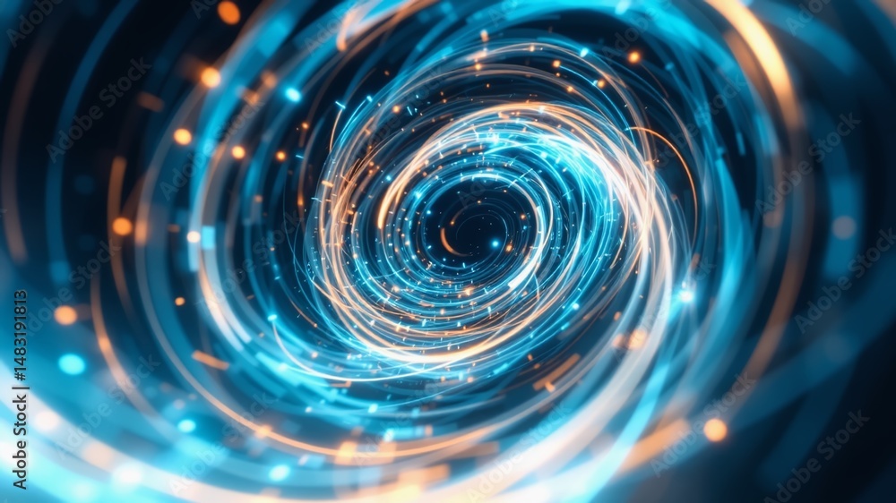Dynamic Light Trails, Abstract Spiral Glow Effect Dynamic Light Trails, Abstract Spiral Glow Effect