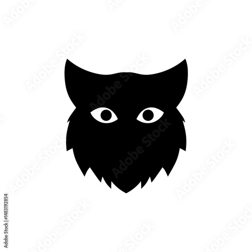 Black kitten kitty face head icon. Cute cartoon funny character. Vector illustration 