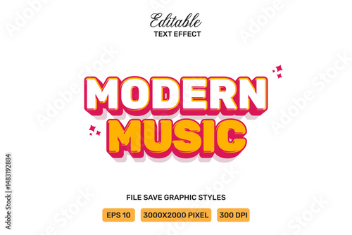 Vector Text Effect editable modern music  premium Template.