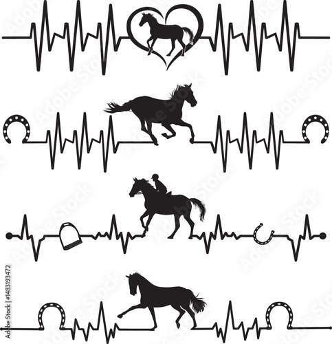 Horse Heartbeat, Horseshoe, Horse Heart, Horse Lover