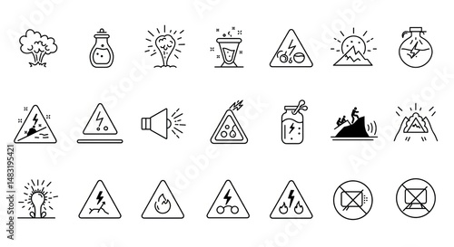 Warning Signs Icons Set: Hazard, Danger, and Safety Symbols