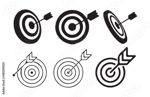 Set of success target icons. Goal.Set of goals. Target icon. Target, call, goal icon. Vector Illustration eps 10