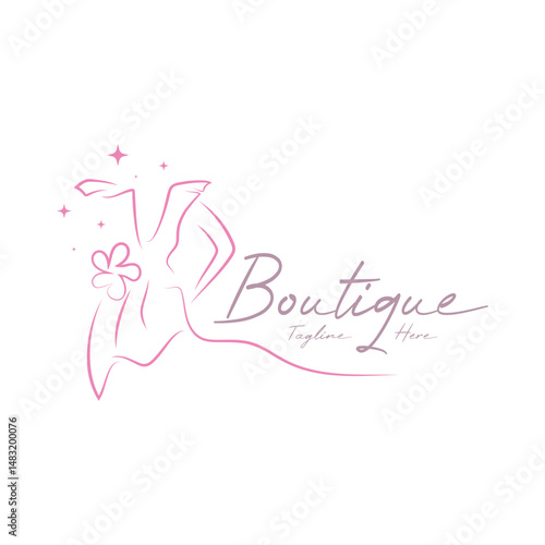 elegant women's fashion logo, clothing, boutique, convection, tailor, garment, business, apparel, fashion designer