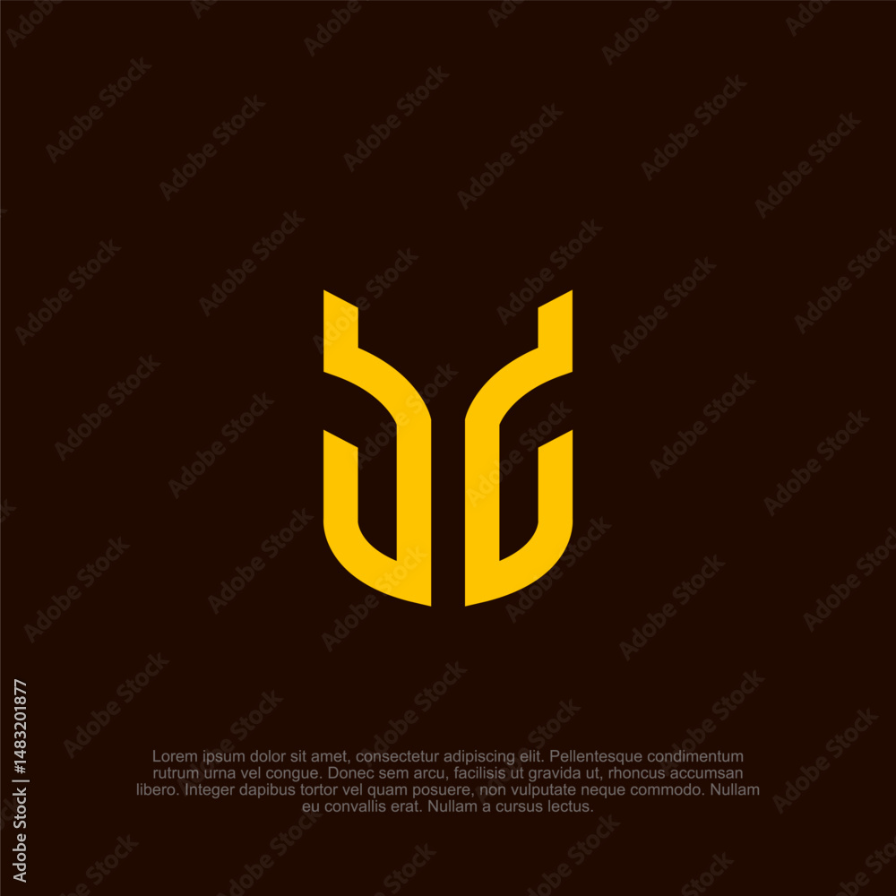 Fototapeta premium Geometric Emblem in Golden Hue: An Abstract Representation for Modern Branding and Design Initiatives with Symmetry and Sophistication for Eye-Catching Applications