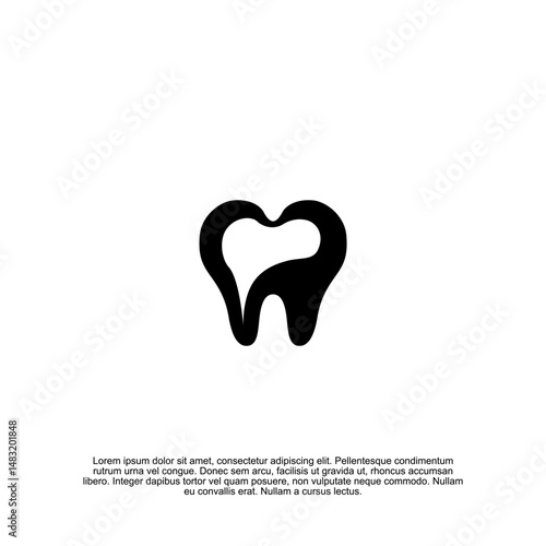 Clean Tooth Silhouette Icon Displaying Dental Health and Hygiene with a Modern Feel, a Valuable Asset for Dental Healthcare Providers and Educational Resources