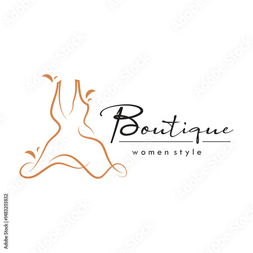 elegant women's fashion logo, clothing, boutique, convection, tailor, garment, business, apparel, fashion designer