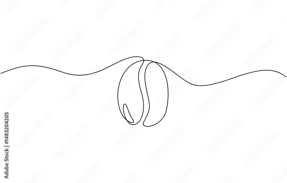 Obraz premium Continuous single line coffee bean pattern. Whole healthy organic coffee bean, Minimalist continuous one line drawing of coffee beans. Elegant and modern design, for coffee.