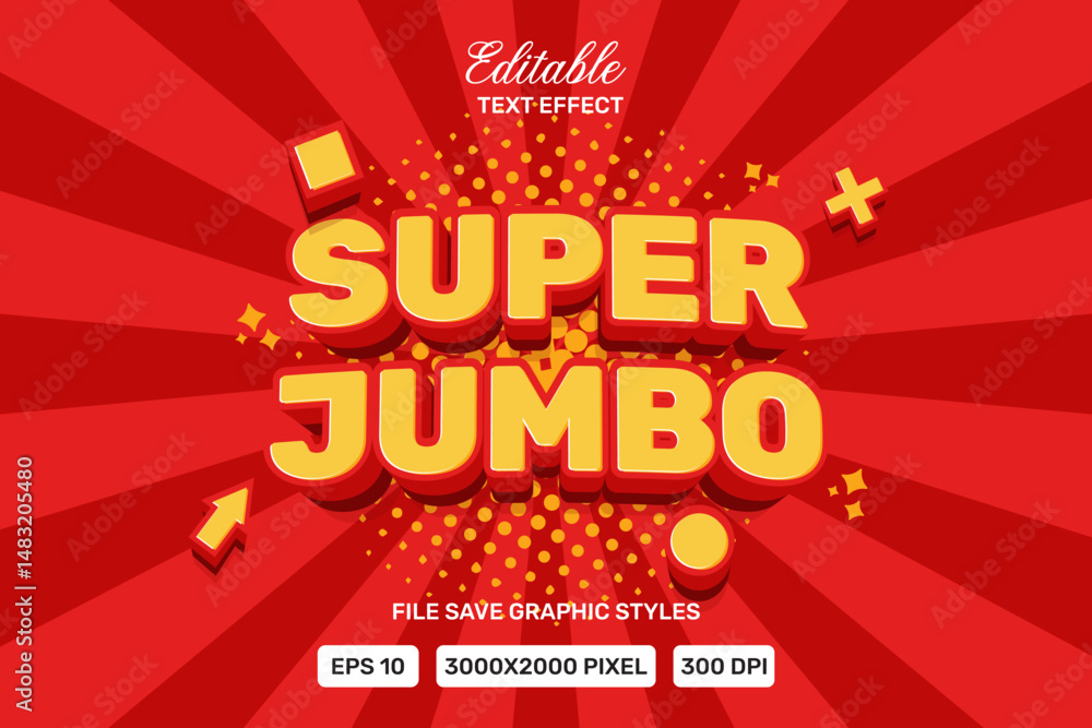 Editable super jumbo text effects 3d template style premium vector. Editable super jumbo text effects 3d template style premium vector.
