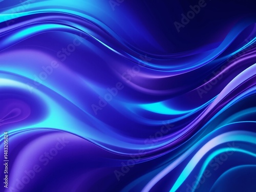 Wallpaper Mural Abstract Motion Graphics - Dynamic Purple and Blue-Green Tech Background Torontodigital.ca
