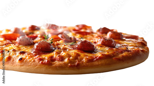 Pizza Delight: A mouthwatering, freshly baked pizza, topped with a colorful array of ingredients, a symphony of flavors awaits every bite.