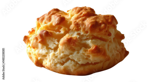 Golden Buttermilk Biscuit: A picture-perfect, golden-brown buttermilk biscuit, freshly baked and exhibiting a delightful, slightly crumbly texture. 
