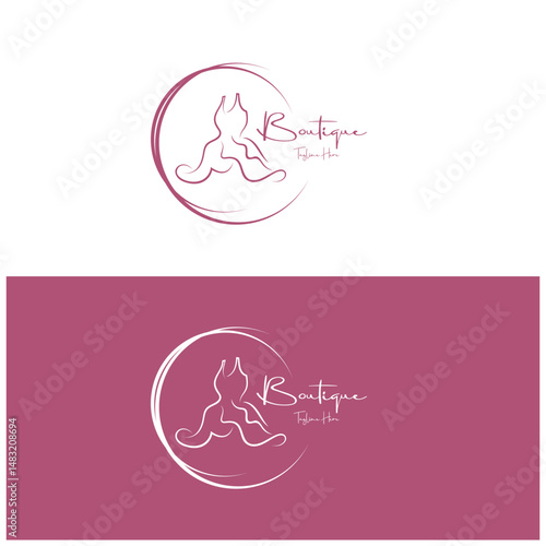 elegant women's fashion logo, clothing, boutique, convection, tailor, garment, business, apparel, fashion designer