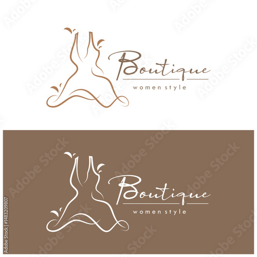 elegant women's fashion logo, clothing, boutique, convection, tailor, garment, business, apparel, fashion designer