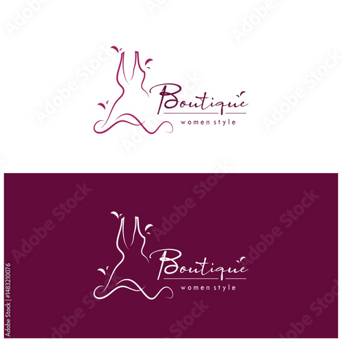 elegant women's fashion logo, clothing, boutique, convection, tailor, garment, business, apparel, fashion designer
