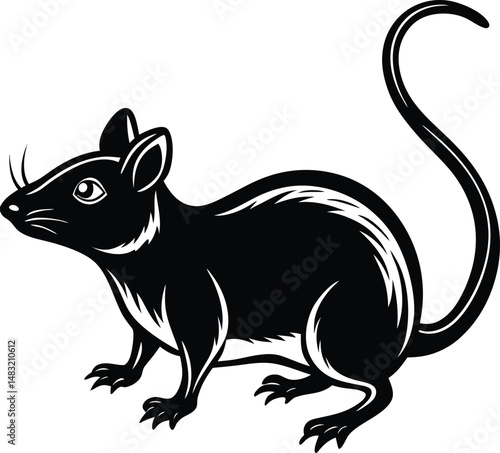 Pet Mouse Silhouette With Long Tail