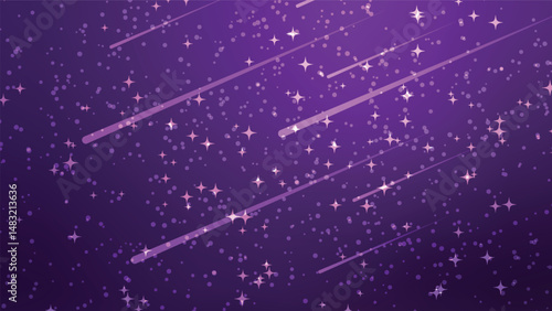 starry night sky background with shooting star. fantasy cartoon scene