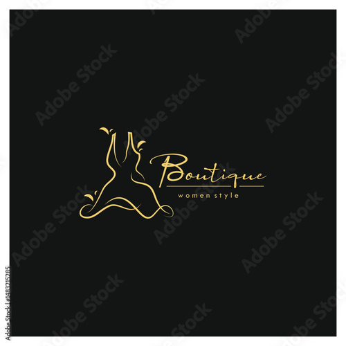 elegant women's fashion logo, clothing, boutique, convection, tailor, garment, business, apparel, fashion designer